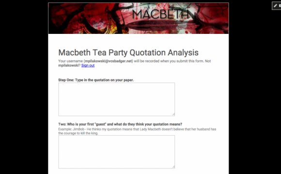 Macbeth Tea Party Quotation