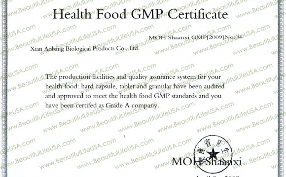 Food health GMP Certificate