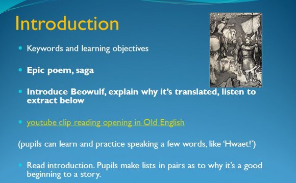 In Old English (pupils can