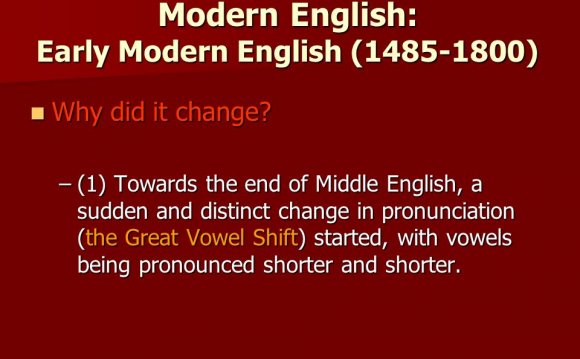 Modern English: Early Modern