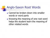 Anglo Saxon words list