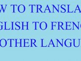 Translate English