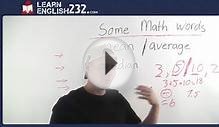 Math Vocabulary Words and Definitions - Lesson 26 - Average