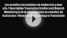 [PDF Download] Los estudios descriptivos de traduccion y