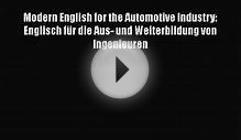 [PDF Download] Modern English for the Automotive Industry